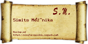 Simits Mónika névjegykártya